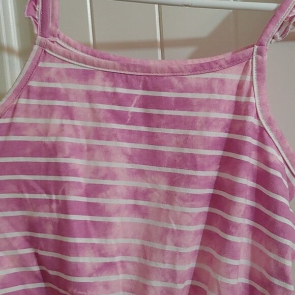 Justice children girl romper L 10/12 purple pink tie dye stripes pattern - Picture 2 of 6